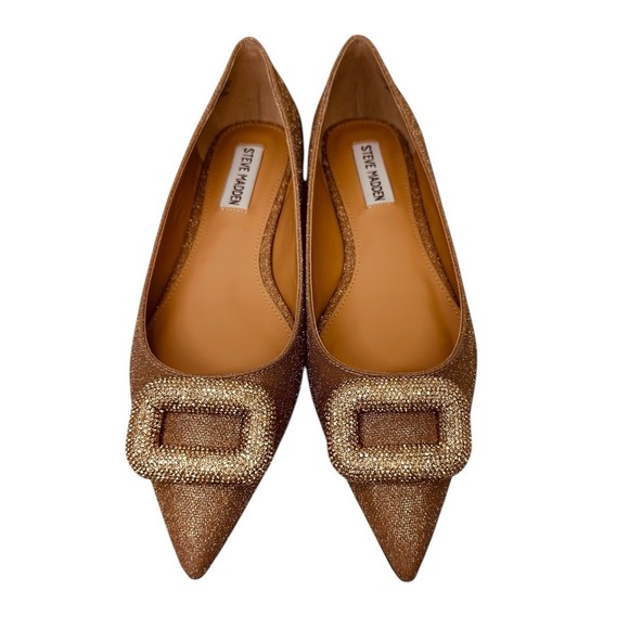 Steve Madden Shoes - Women's Steve Madden Tink Color Gold Pointy Ballet‎ Flat Size 8M NWB